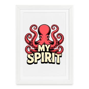 Octopus Spirit - Framed poster (27 × 37 cm) - white - Front