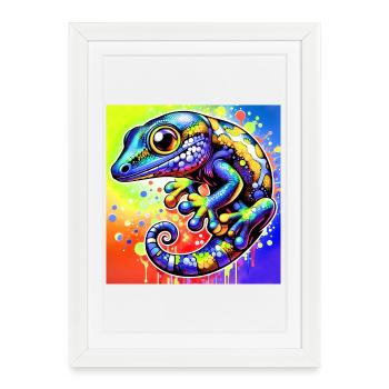 Gecko - Framed poster (27 × 37 cm) - white - Front