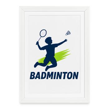 Design des t-shirts enfants de badminton - Affiche encadrée (27 × 37 cm) - blanc - Devant