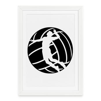 Volley-ball - Affiche encadrée (27 × 37 cm) - blanc - Devant