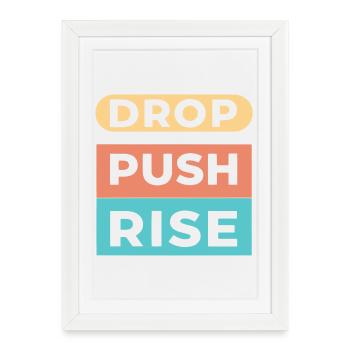 Drop Push Rise Pastel - Affiche encadrée (27 × 37 cm) - blanc - Devant