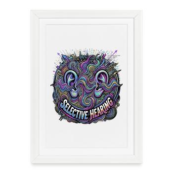 selective hearing - Framed poster (27 × 37 cm) - white - Front