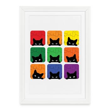 LGBT Pride Month - Love is Love Cats - Framed poster (27 × 37 cm) - white - Front