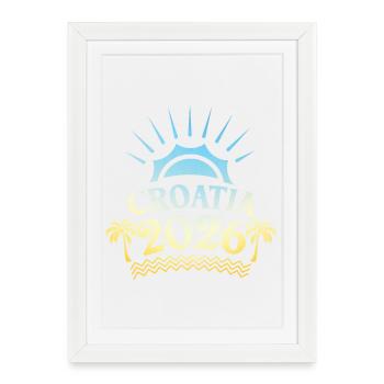 Croatie 2026 Colorée - Affiche encadrée (27 × 37 cm) - blanc - Devant