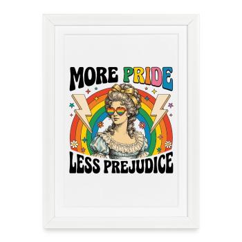 Mois de la fierté LGBTQ - Plus de fierté, moins de préjugés - Affiche encadrée (27 × 37 cm) - blanc - Devant