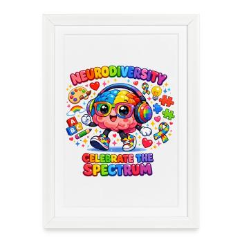 Neurodiversity Autism Stars Child - Framed poster (27 × 37 cm) - white - Front