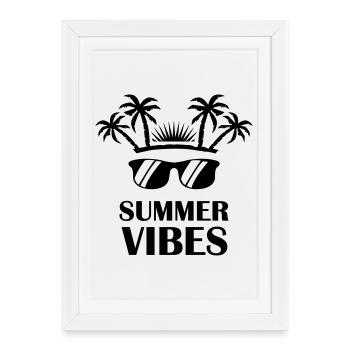 summer_vibes- - Framed poster (27 × 37 cm) - white - Front