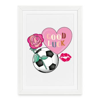 J’adore le football - Affiche encadrée (27 × 37 cm) - blanc - Devant