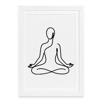 Yoga Minimalist Design - Framed poster (27 × 37 cm) - white - Front