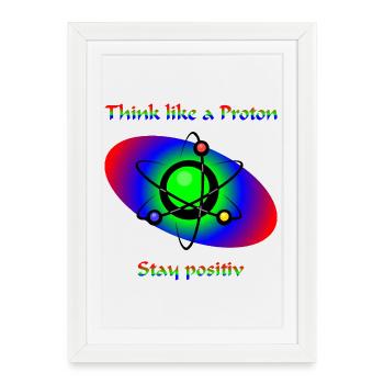Pensez comme un Proton - Affiche encadrée (27 × 37 cm) - blanc - Devant
