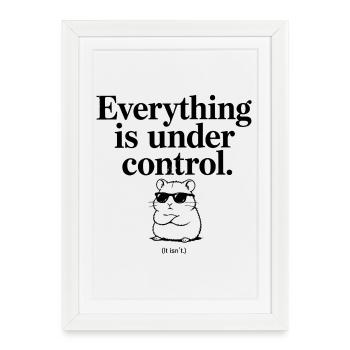 Tout est sous contrôle – Hamster drôle... - Affiche encadrée (27 × 37 cm) - blanc - Devant