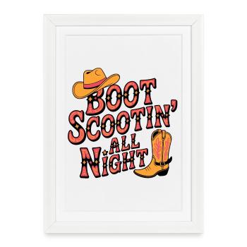Bottes de danse en ligne - Affiche encadrée (27 × 37 cm) - blanc - Devant