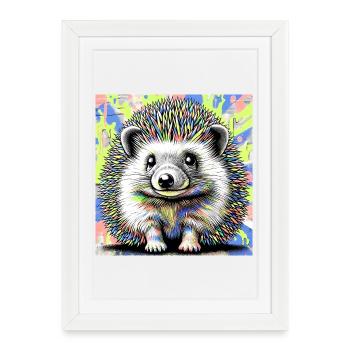 hedgehog - Framed poster (27 × 37 cm) - white - Front