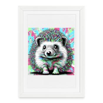 hedgehog - Framed poster (27 × 37 cm) - white - Front