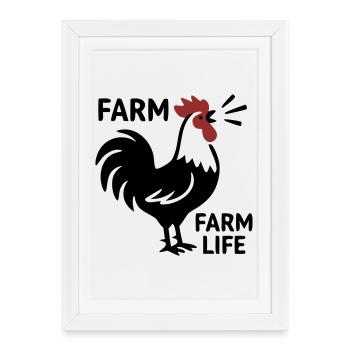 Logo de la Vie à la Ferme Rooster - Affiche encadrée (27 × 37 cm) - blanc - Devant