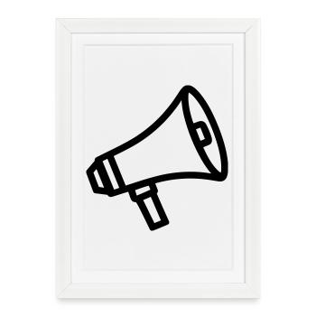 megaphone - Framed poster (27 × 37 cm) - white - Front