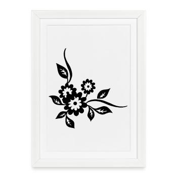 Black flowers - Framed poster (27 × 37 cm) - white - Front