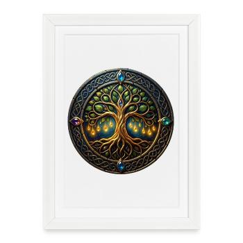Fantasy Tree of Light - Framed poster (27 × 37 cm) - white - Front
