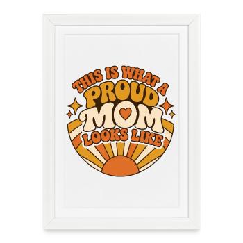 Proud Mom Retro Sunrise - Affiche encadrée (27 × 37 cm) - blanc - Devant