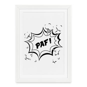 Paf ! - Affiche encadrée (27 × 37 cm) - blanc - Devant