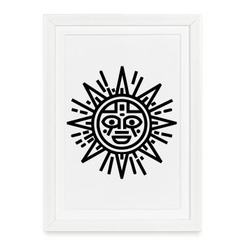 Aztec sun - Framed poster (27 × 37 cm) - white - Front