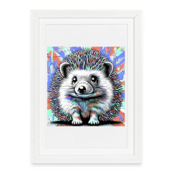 hedgehog - Framed poster (27 × 37 cm) - white - Front