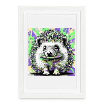 hedgehog - Framed poster (27 × 37 cm) - white - Front