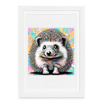 hedgehog - Framed poster (27 × 37 cm) - white - Front