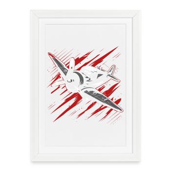 Propeller Plane Sketch - Framed poster (27 × 37 cm) - white - Front