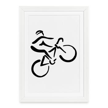 Bicycle riders - Framed poster (27 × 37 cm) - white - Front