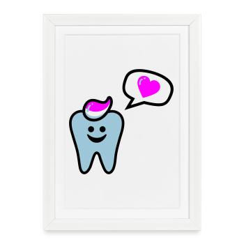 zahn punk zahnarzt dentist - Affiche encadrée (27 × 37 cm) - blanc - Devant