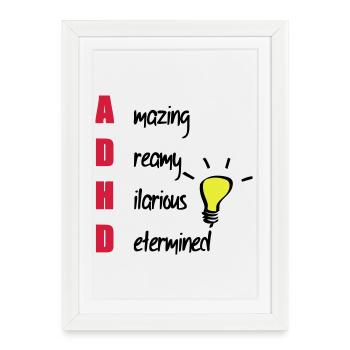 ADHD - Framed poster (27 × 37 cm) - white - Front