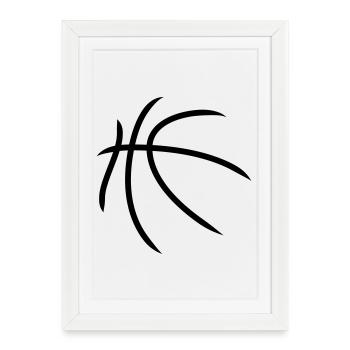 Basketball | Muster | Ball - Affiche encadrée (27 × 37 cm) - blanc - Devant