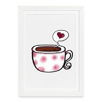 Coffee I Love Coffee Mug Comic I Gift - Framed poster (27 × 37 cm) - white - Front