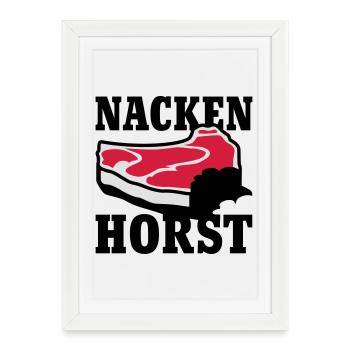 Nacken Horst | Grillen | BBQ - Affiche encadrée (27 × 37 cm) - blanc - Devant