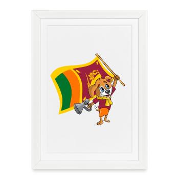 Chien fan du Sri Lanka - Affiche encadrée (27 × 37 cm) - blanc - Devant