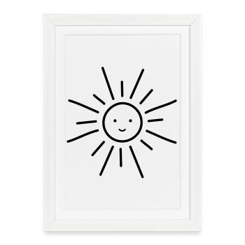 Soleil soleil face au soleil brillant - Affiche encadrée (27 × 37 cm) - blanc - Devant