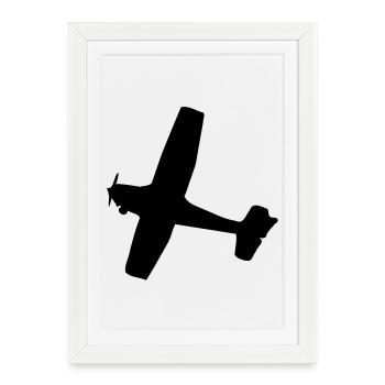 Avion - Affiche encadrée (27 × 37 cm) - blanc - Devant