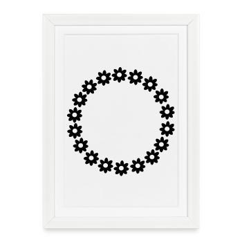 Circle of flowers - Framed poster (27 × 37 cm) - white - Front