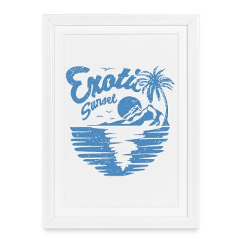 Exotic Sunset Palm Design - Framed poster (27 × 37 cm) - white - Front