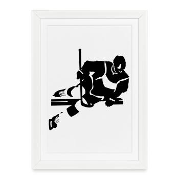 hockey_1 - Affiche encadrée (27 × 37 cm) - blanc - Devant
