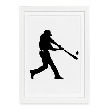 baseball player - Framed poster (27 × 37 cm) - white - Front