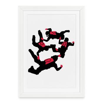 parachutisme - Affiche encadrée (27 × 37 cm) - blanc - Devant