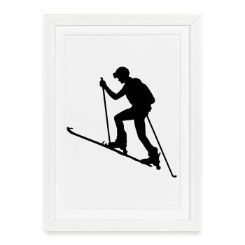 skialpinism - Affiche encadrée (27 × 37 cm) - blanc - Devant