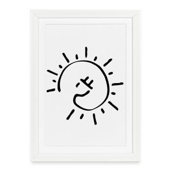 kabel sonne Electromobility Sustainable Energy - Framed poster (27 × 37 cm) - white - Front
