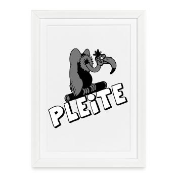 Plesiosaur Pleite Cartoon - Gerahmtes Poster (27 × 37 cm) - Weiß - Vorne
