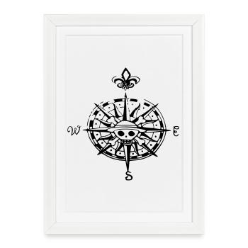op compas compass - Framed poster (27 × 37 cm) - white - Front