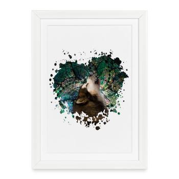 Howling malamute - Affiche encadrée (27 × 37 cm) - blanc - Devant