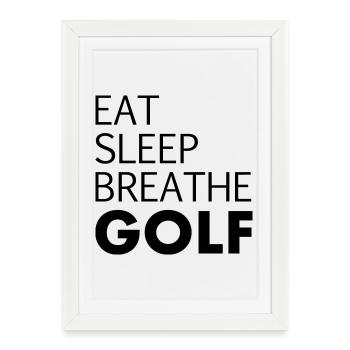 Golfeurs - Affiche encadrée (27 × 37 cm) - blanc - Devant