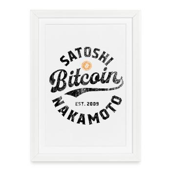Bitcoin Satoshi Nakamoto - Framed poster (27 × 37 cm) - white - Front